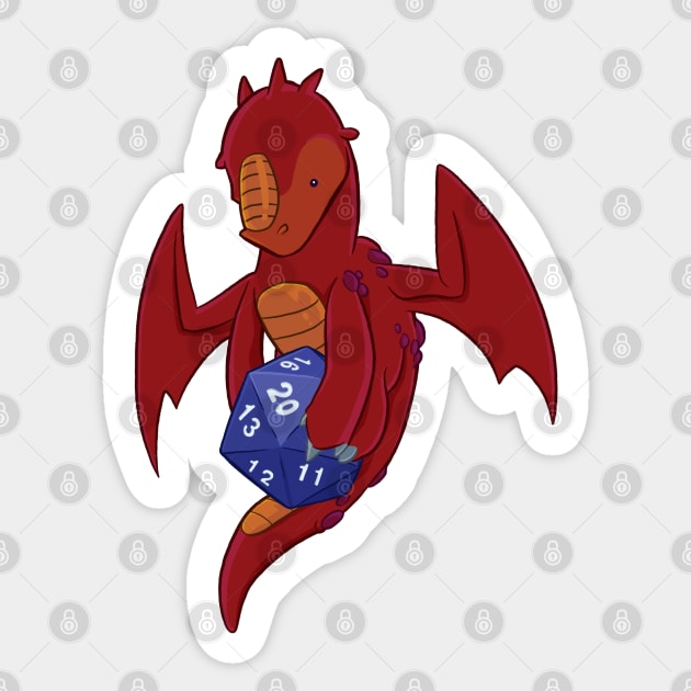 D20 Red Dragon Sticker by jpowersart